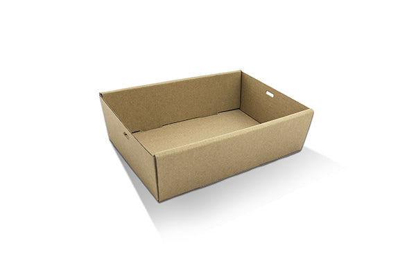 Brown Corrugated Rectangle Catering Tray - Small 50mm Height
