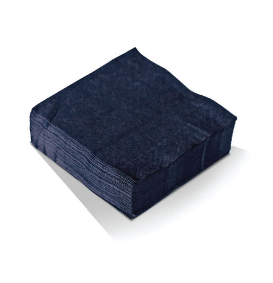 Cocktail Napkin 2ply - Black 1/4fold