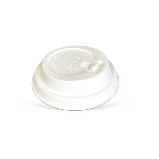 Bagasse Lock Back Hot Cup Lid - 80mm
