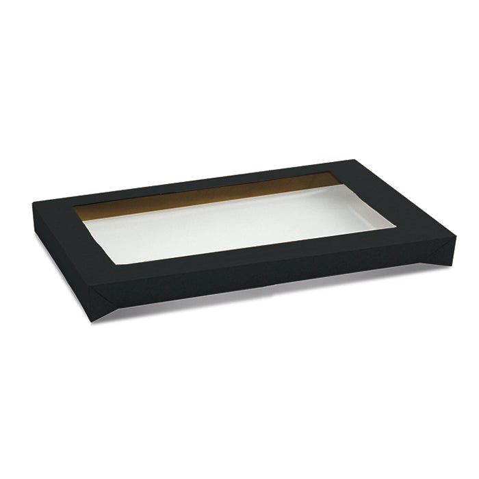 Catering Tray Lid Black with PET Window - Large