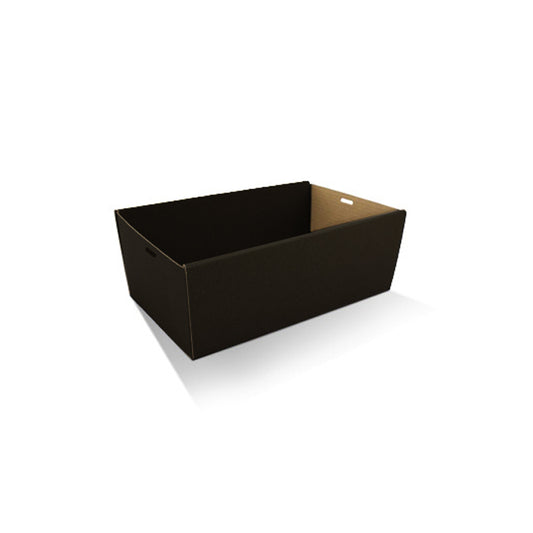 Catering Tray Corrugated Rectangle Black - Small 80mm Height