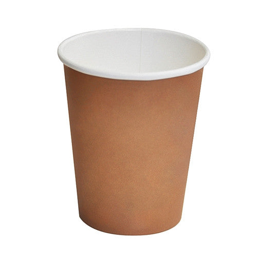 Brown Print PLA Coated Single Wall Hot Cup  - 12oz