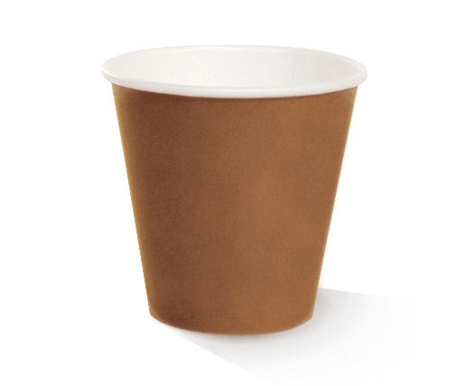 Brown Print PLA Coated Single Wall Hot Cup  - 8oz ( 90mm)