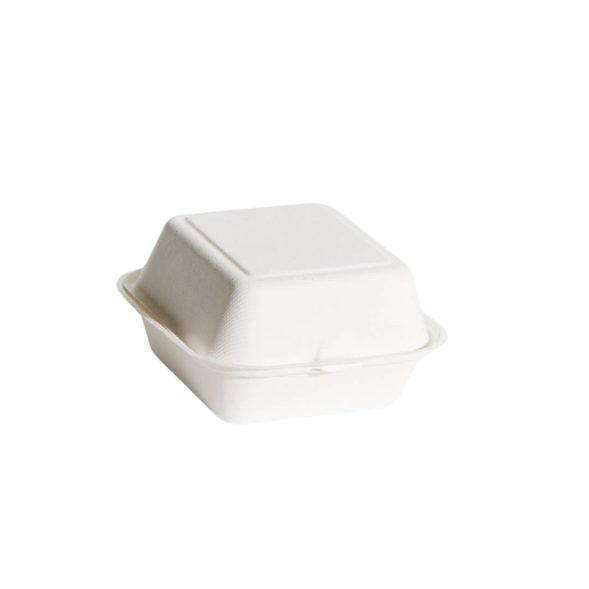 Bioway Sugarcane Burger Box - White