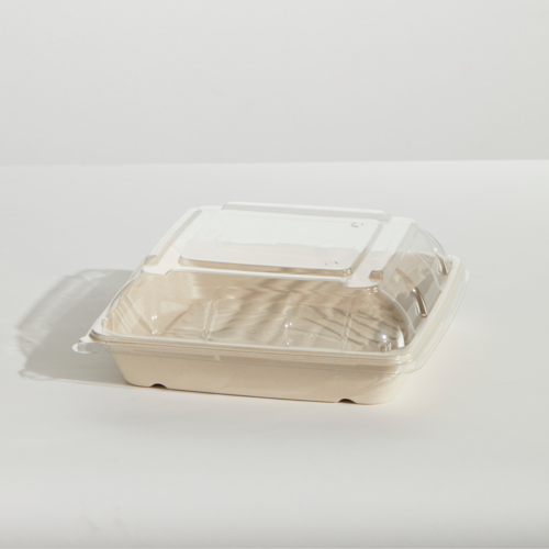 Bioway Sugarcane Platter Clear PET Lid - Small