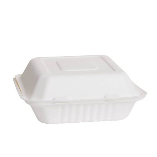 Bioway Sugarcane DInner Box 3 compartment - White