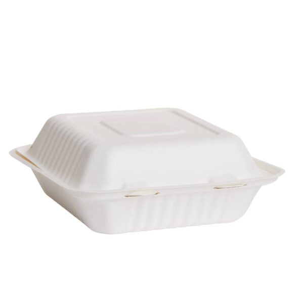 Bioway Sugarcane Hi Top DInner Box - White