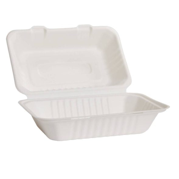 Bioway Sugarcane Large Snack Box - White