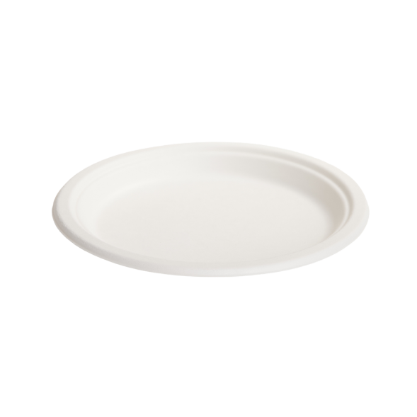 Bioway Sugarcane White  9" Round Plate