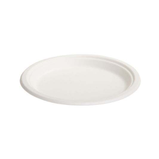 Bioway Sugarcane White  9" Round Plate