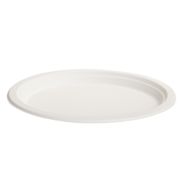 Bioway Sugarcane White Oval Plate 10" x 8.5"