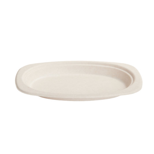 Bioway Sugarcane Natural Oval Plate 7" x 9"