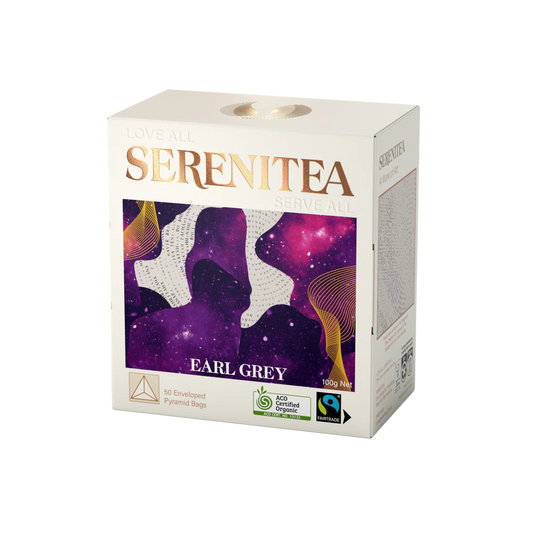 Serenitea Organic Earl Grey Pyramid Compostable/Biodegradable Tea Bags Carton: 6 x 50