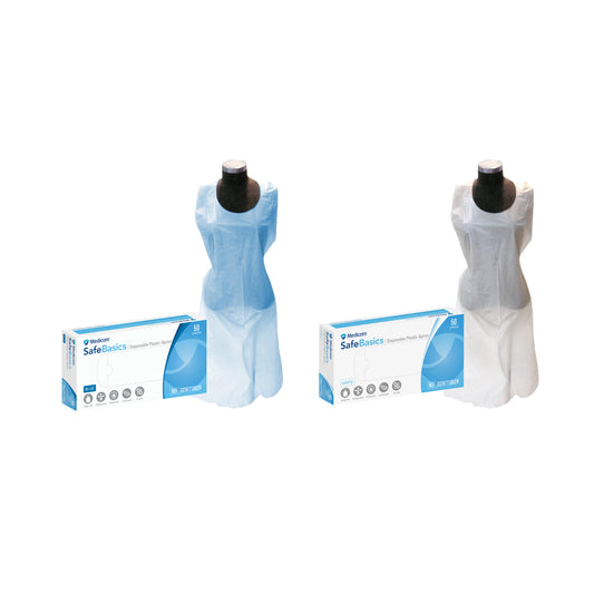 SafeBasics Disposable Plastic Apron - White