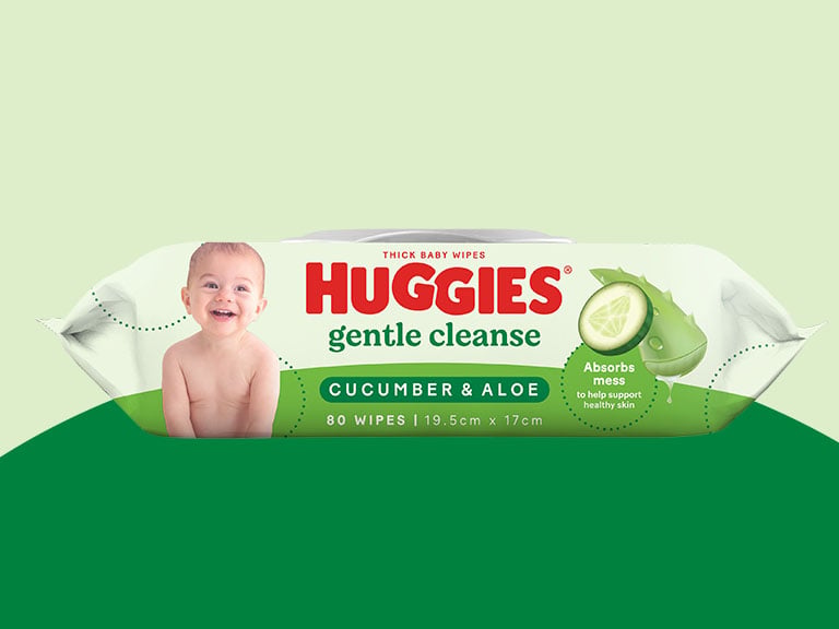 Huggies Gentle Cleanse Cucumber & Aloe Baby Wipes - 80 wipes Carton: 4 Packs