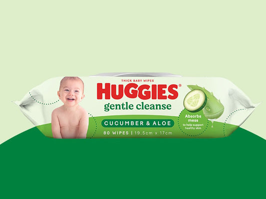 Huggies Gentle Cleanse Cucumber & Aloe Baby Wipes - 80 wipes Carton: 4 Packs