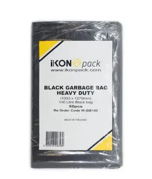 Black Heavy Duty Garbage Bags - 140L