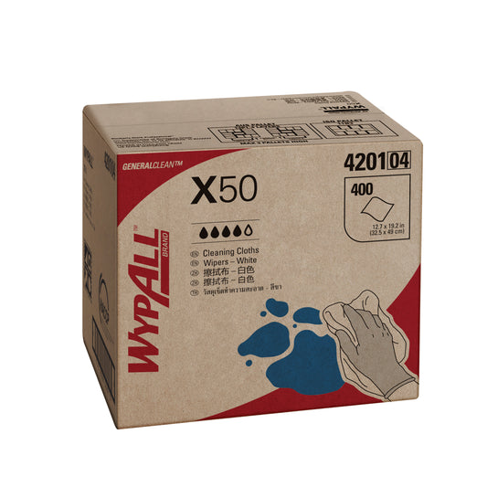 WYPALL® X50 Reinforced Single Sheet White Wipers