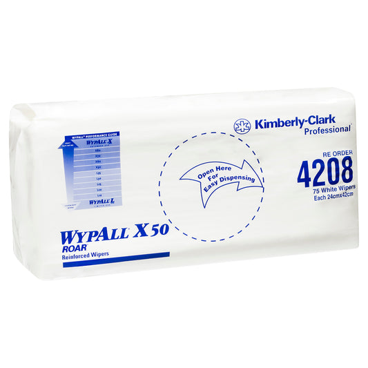 WYPALL® X50 Reinforced Single Sheet White Wipers