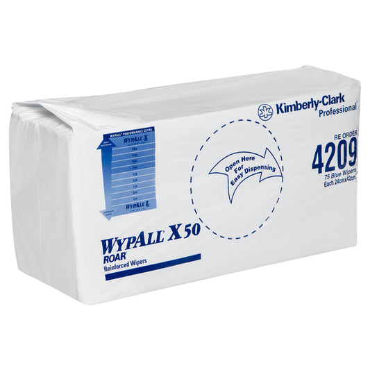 WYPALL® X50 Reinforced Single Sheet blue Wipers