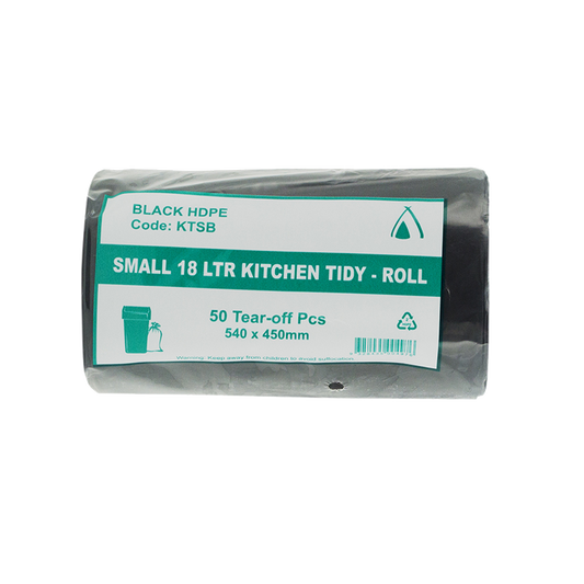 Black 18L Small Kitchen Tidy Binliner 540x450mm Carton: 1,000