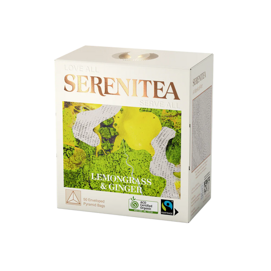 Serenitea Organic Lemongrass & Ginger Pyramid Bidegradable/Compostable Tea Bags Carton: 6 x 50