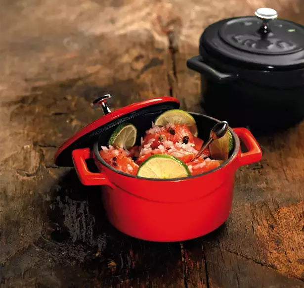 Lava Trendy Cast Iron Mini Casserole Round 350ml - Red