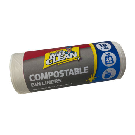 Compostable Bin Liners  Made with natural cornstarch 18L Carton: 720 Bags