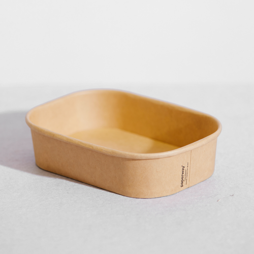Paperway PP Rectangular Container Kraft - 650ml