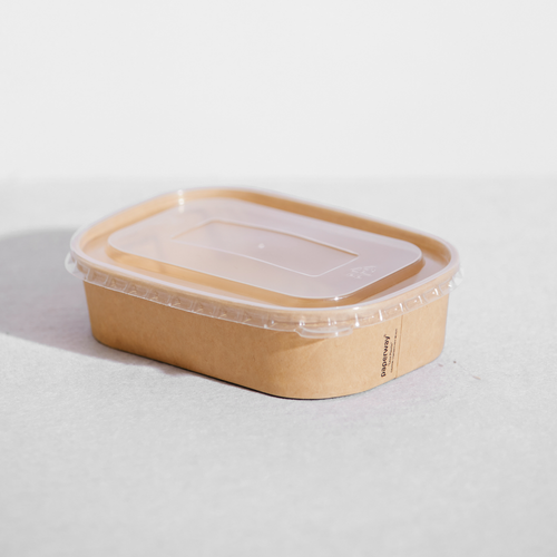 Paperway PP Rectangular Container Lid - Clear PP (Hot/Cold Microwavable)