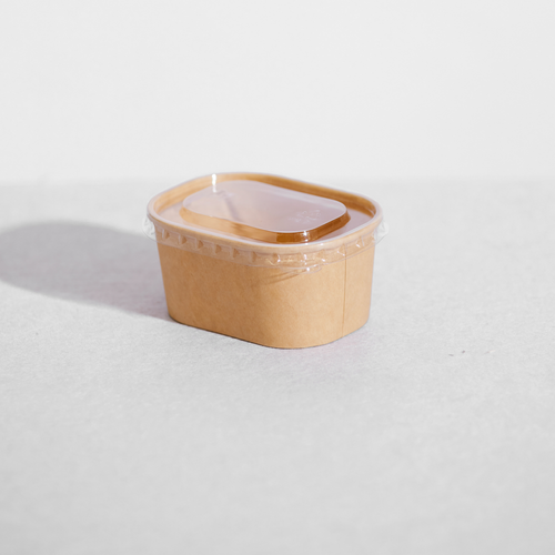 Paperway PP Mini Rectangular Container Lid - Clear PET ( Cold Food)