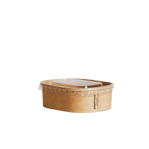 Paperway PP Large Rectangular Container Lid - PP Clear ( Hot/Cold food) Carton: 300