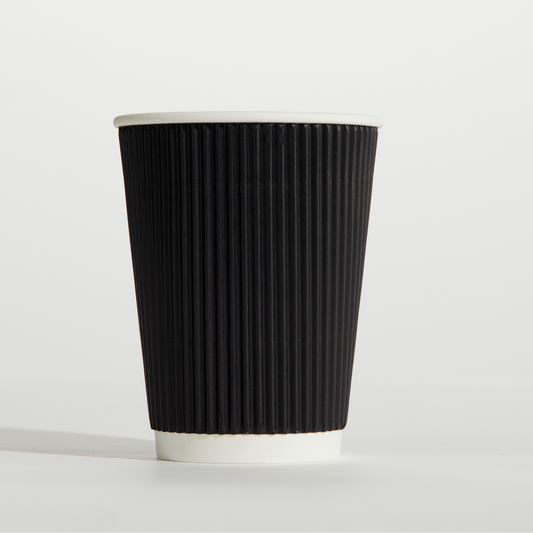 Black Ripple Wrap Hot Cup - 12oz