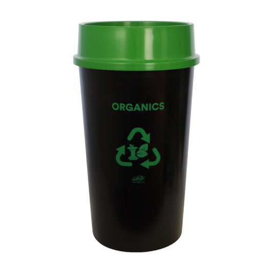 EnviroPlastic Recycling Station 60L Bin with Lid & Labels - Organics