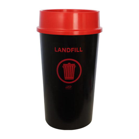 EnviroPlastic Recycling Station 60L Bin with Lid & Stickers - Landfill