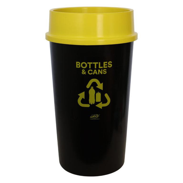 EnviroPlastic Recycling Station 60L Bin with Lid & Stickers - Bottles & Cans