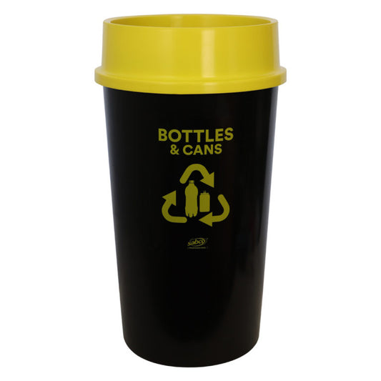 EnviroPlastic Recycling Station 60L Bin with Lid & Stickers - Bottles & Cans