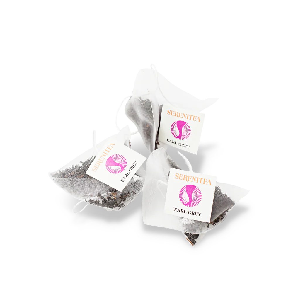 Serenitea Organic Earl Grey Pyramid Compostable/Biodegradable Tea Bags Carton: 6 x 50
