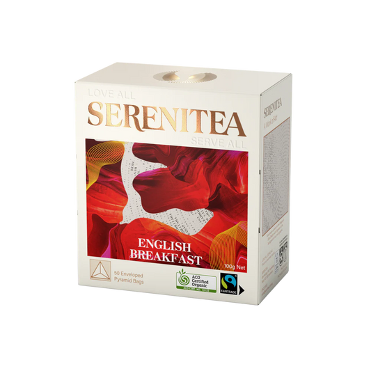 Serenitea Oranic English Breakfast Pyramid Compostable/Biodegradable Tea Bags Carton: 6 x 50