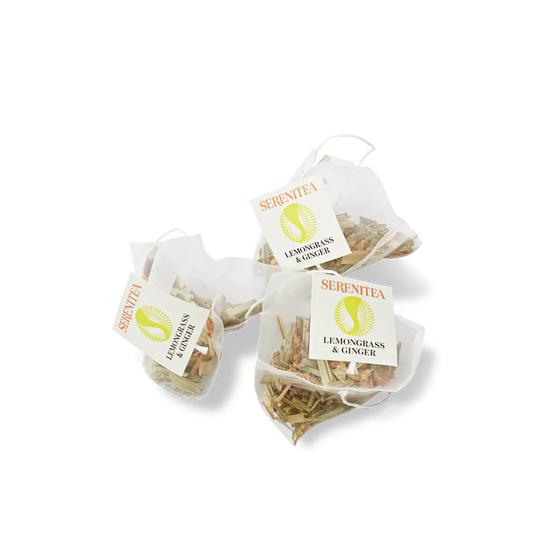 Serenitea Organic Lemongrass & Ginger Pyramid Bidegradable/Compostable Tea Bags Carton: 6 x 50
