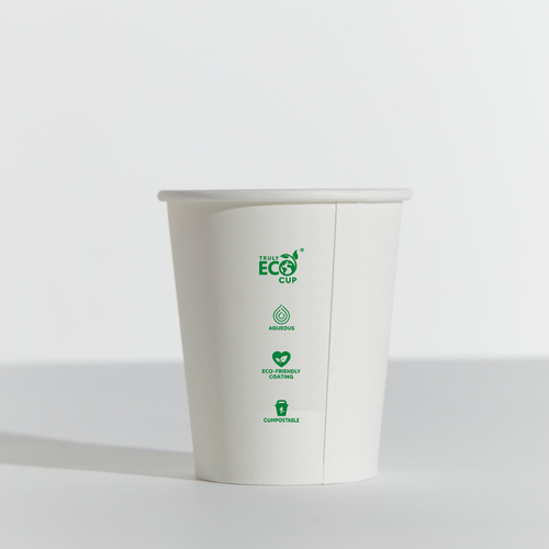 White Truly Eco Single Wall Hot Cup -4oz