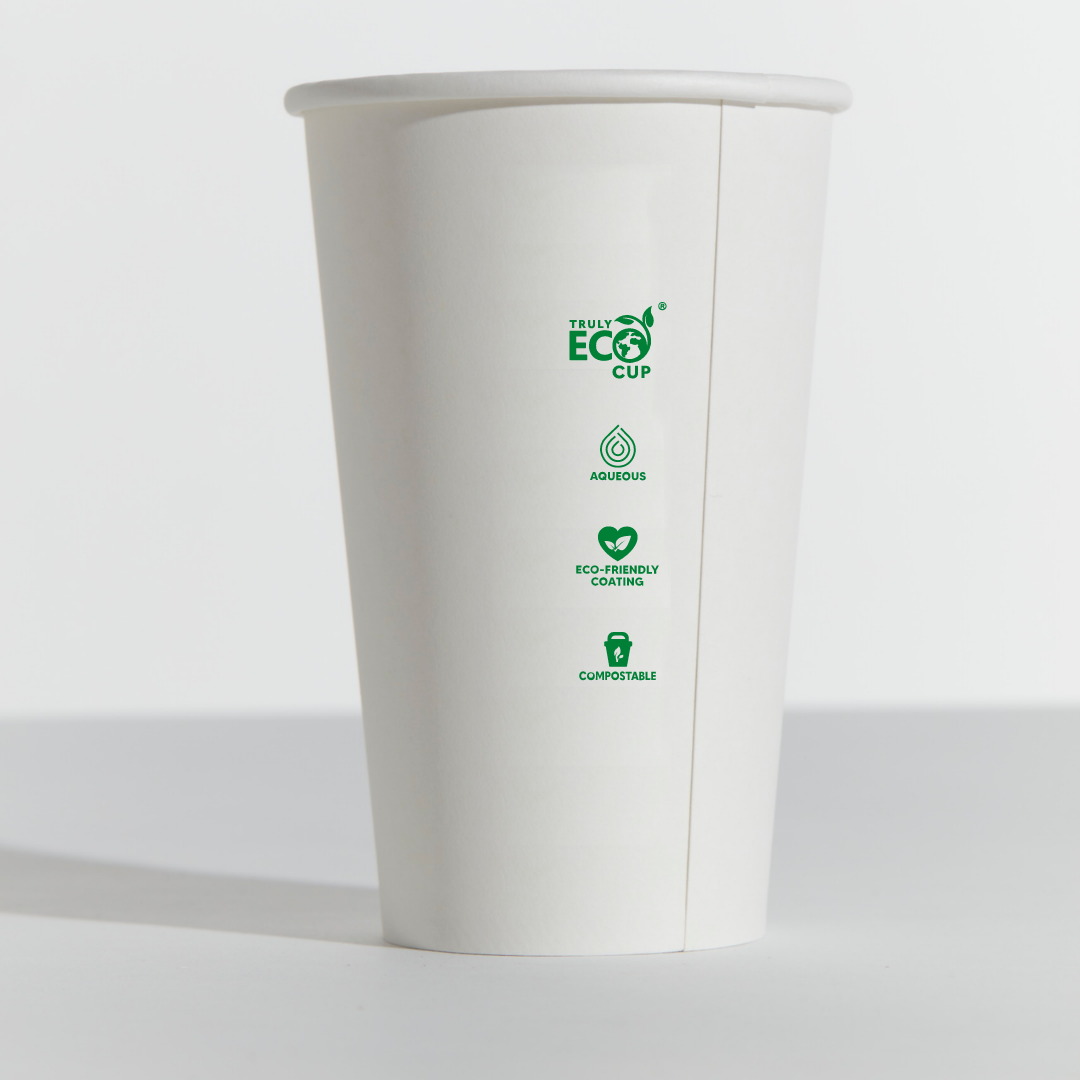 White Truly Eco Single Wall Hot Cup - 16oz