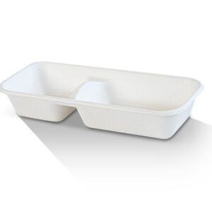 2 Compartment Sugarcane Tray Carton: 400