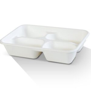 4 Compartment Sugarcane Tray Carton: 300