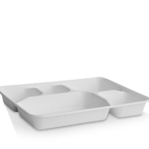 5 Deep Compartments Sugarcane tray Carton: 400