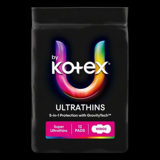 U by Kotex® Ultrathin Super Pads with wings - Carton 6 Packs