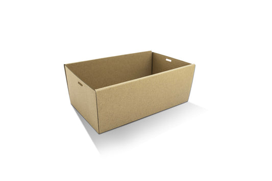 Brown Corrugated Rectangle Catering Tray - Small 80mm Height