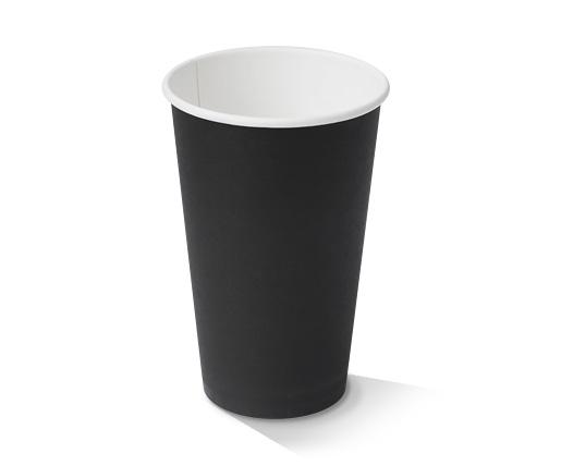 Black PE Coated Single Wall Hot Cup  - 16oz