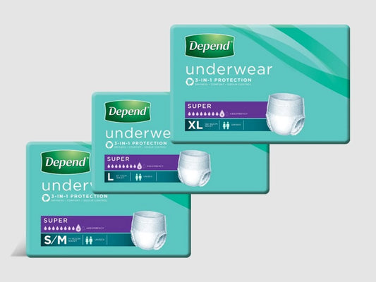DEPEND® Super Unisex Underwear Large - Carton: 4 Packs