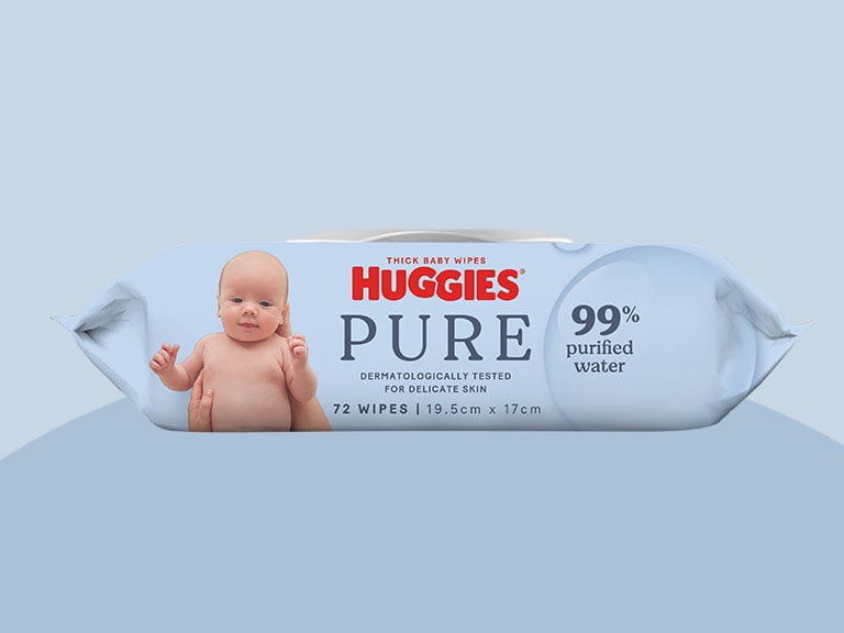 Huggies PURE 99% Purified Water Baby Wipes - 72 Wipes Carton: 4 Packs